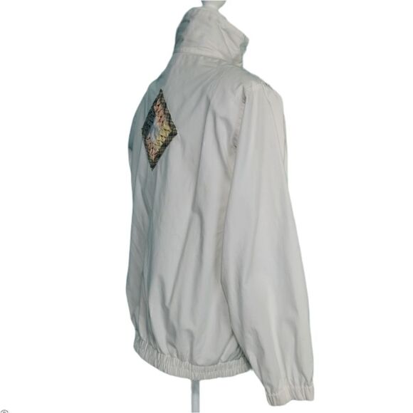Vintage White Coloful Chevron Windbreaker Jacket S - Picture 7 of 14